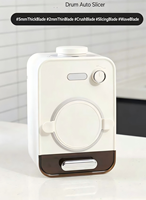 Coupe-légumes électrique automatique, commande par bouton, lames en acier inoxydable, boîtier en plastique, 60W, multifonctionnel pour la maison