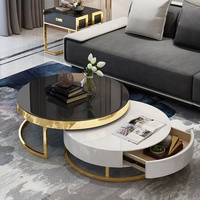 Meubles de salon, table basse moderne, table basse de luxe dorée à finition brillante, ensemble de table basse
