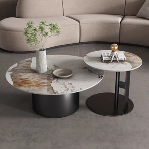 Nuovo tavolino rotondo contemporaneo Set <span class=keywords><strong>di</strong></span> tavolino in metallo e tavolino da caffè mobili <span class=keywords><strong>interni</strong></span> - Product Image 6