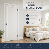 Porte intérieure Shaker à 1 panneau, blanche, prête à peindre, finition mate lisse, pour chambre et maison (vente en gros)