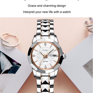 Relojes de Lujo POEDAGAR para Mujer, Relojes de Cuarzo Luminosos de Acero Inoxidable, Casuales y a la Moda, Resistentes al Agua, Reloj de Vestir para Mujer - Product Image 6