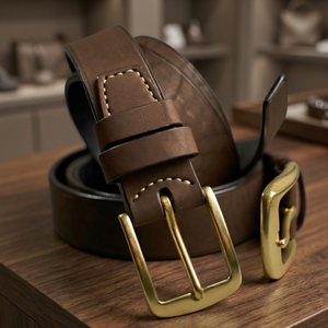 Ceinture décontractée en cuir de vachette écologique avec boucle ardillon en acier motif crâne, légère, motif uni, imprimée par transfert thermique, 140 cm - Product Image 1