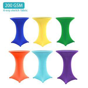 Multicolor Spandex High Bar Table Covers Cocktail Table Lines Wedding Tablecloth 30 Inch White Round Table Cloth for Party Pub - Product Image 1