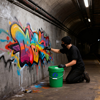 Impression de logo personnalisée, seau à peinture en plastique de 5 gallons avec poignée en acier et couvercle à joint gamma pour utilisation industrielle