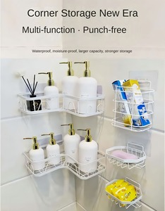 Modern <strong>Wall</strong> Mounted Dish Storage <strong>Holder</strong> Free Punch Storage Rack Bathroom Black Stainless Steel <strong>Wire</strong> Soap <strong>Holder</strong> - Product Image 5
