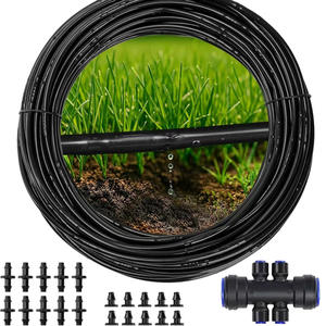 Tubería de riego por goteo de 1/4 de pulgada, PVC negro, sistema de riego para jardín, para camas de cultivo hidropónico y macizos de flores - Product Image 1