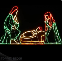 Guirlande lumineuse LED pour crèche extérieure, motif de Noël, lumière décorative, naissance de Jésus, décoration de Noël extérieure