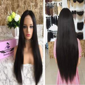 Beauty Girl 100% pelucas de cabello humano virgen recto hasta el hombro estilo de cabello mezcla de colores Pixie rizos HD peluca - Product Image 3