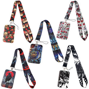 Gothic-Stil Rosen-<span class=keywords><strong>Wolf</strong></span>-Raven Schlüsselband – Studenten-Bus-/Arbeitsausweis-Halsband, Sonne-Mond-Element Gurtband-Accessoire - Product Image 1