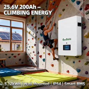 Baterai Lithium 25.6V 24V 200Ah 5kWh untuk Sistem Energi Surya yang Dipasang di Dinding - Product Image 5