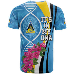 All'ingrosso bandiera Saint Lucia orgoglio <span class=keywords><strong>è</strong></span> nella mia maglietta DNA logo personalizzato personalizzato per Saint Lucia per gli uomini in T-Shirt Extra-large Size - Product Image 2