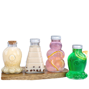 Botella de bebida de vidrio pequeña transparente recargable <span class=keywords><strong>para</strong></span> fruta vino Vino jugo leche té enzima otras bebidas <span class=keywords><strong>para</strong></span> difusor - Product Image 5