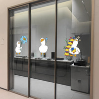 Nouvel autocollant animé de canard pour vitrine, salle de bain, réfrigérateur, salon, vitre, autocollant statique