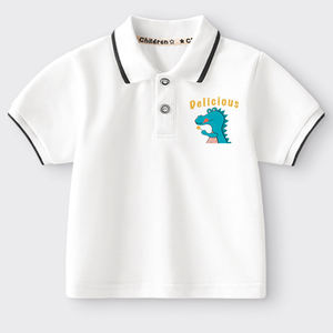 Polo pour garçons 2026 Nouveau T-shirt en coton pur à manches courtes pour enfants et adolescents avec logo personnalisé et motif dessin animé - Product Image 1
