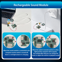 Módulo de Música MP3 USB Personalizable de Fábrica de 1GB, Módulo de Sonido Grabable con Batería Recargable para Manualidades, Fotos y Proyectos DIY