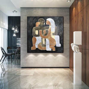 Đóng Khung Tinh Khiết Handmade Hình Ảnh 100% Handpainted Tranh Sơn Dầu Trên Vải Kích Thước Lớn Hiện Đại Pop Nghệ Thuật Trang Trí Nội Thất Tay Tranh Sơn Dầu - Product Image 2