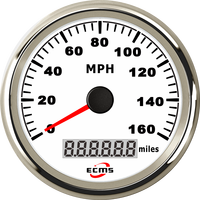 Nuevo Velocímetro GPS Blanco de 85 mm, 9-32 V, Señal GPS de 0-160 MPH, Serie ECMS ECP para Embarcaciones, Barcos y Yates, Resistente al Agua IP67