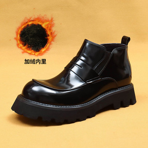 Bottes courtes en cuir pour hommes à bout carré, style Oxford, décontractées et élégantes, avec franges - Chaussures de mariage avec semelle extérieure en caoutchouc antidérapante - Product Image 6