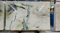 Marbre vert et blanc de jade de glace, dalles de marbre de peinture d'aménagement paysager, marbre vert assistant, pierre de marbre vert et blanc chinois