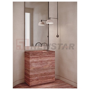 Newstar moderne maison hôtel évier de salle de bain pierre naturelle évier en marbre lavabo de salle de bain sur pied - Product Image 6
