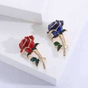 Rose broche luxe coloré strass percé broche capricieuse femme broches accessoires bijoux de haute qualité - Product Image 1