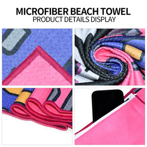 <span class=keywords><strong>Serviette</strong></span> <span class=keywords><strong>de</strong></span> <span class=keywords><strong>plage</strong></span> extra large <span class=keywords><strong>de</strong></span> haute qualité au design tropical, imprimée sur mesure, couleur estivale, GRS REPT, en microfibre gaufrée - Product Image 4