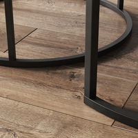 Table basse ronde Grain de bois dessus Tables d'appoint industrielles Table basse gigogne ensemble pour salon chambre balcon cour