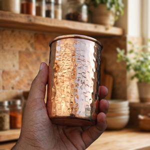Tasse en cuivre massif faite à la main, design traditionnel chinois, à paroi simple, cadeau pour adultes - Product Image 6