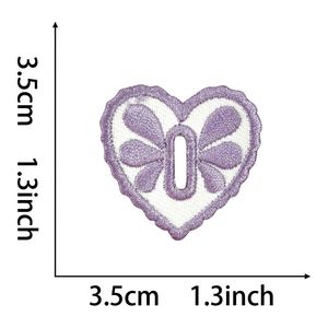 Nouvelle broderie en forme de cœur, patch brodé avec bouton-pression pour la décoration de vêtements - Product Image 5