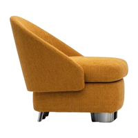 Chaise inclinable de chambre à coucher en tissu de style italien moderne et européen avec dossier d'oreiller et pieds en métal pour hôtels