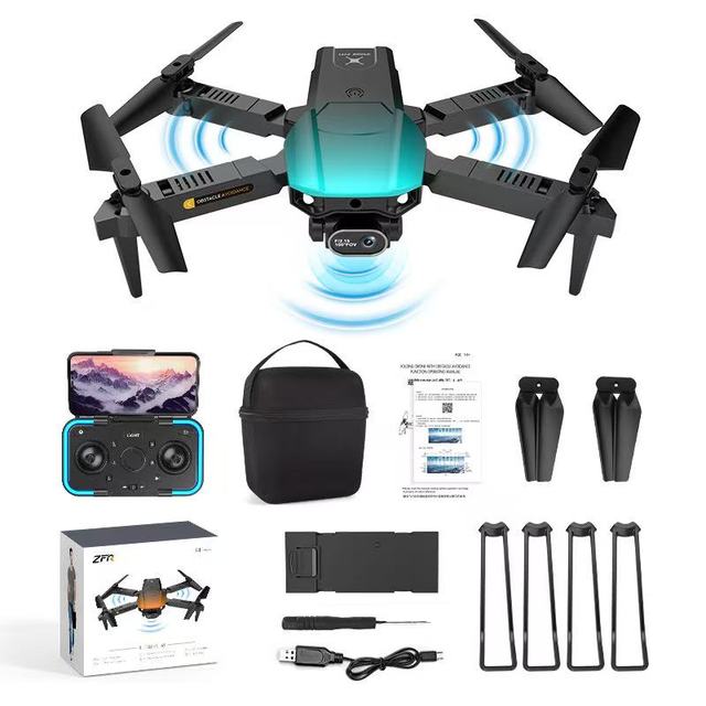 2.4GHz Mini Pocket UAV Toy Drone F191 Folding Nano RC Drones with LED Lights Dual Camera FPV & Remote Control Plastic Material