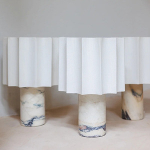 Italian Design Modern Minimalist Touch Marble Table Lamp Creative Pleated Cloth <strong>Cover</strong> Bedroom <strong>Headboard</strong> bar Decoration Desk Lamp - Product Image 5