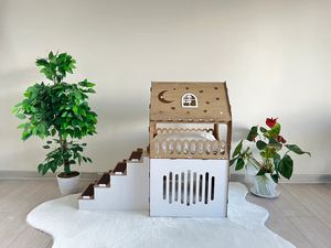 Château de lapin moderne économique et spacieux en bois à deux étages - Product Image 6