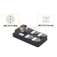 Boîtier de distribution électrique M12 4 voies avec prise mâle M23 19 broches