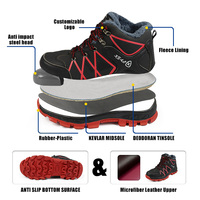 Chaussures de Sécurité pour Hommes à Embout d'Acier Légères Antidérapantes Résistantes à l'Huile Anti-Perforation Bottes de Travail pour Construction Industrielle