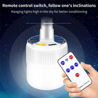 Lampe LED solaire, occultant, 20 w, Portable, d'urgence, tente de camping, charge solaire, ampoule Mobile avec panneau solaire