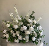 H502 Garten Große Elegante Seidenrosen 40cm Bodenblumenreihe Bodenarrangement Künstliche Blumen Hochzeitsdekorationen Blumenläufer