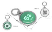 Porte-clés personnalisé 13.56MHz NFC RFID époxy en métal PVC modèle ISO avec code QR pour l'adhésion des propriétaires d'animaux et le suivi des animaux de compagnie