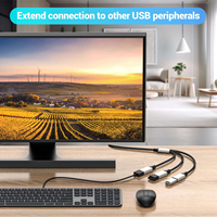 Câble USB 3 en 1, adaptateur OTG, câble d'extension d'alimentation double USB 2.0, répartiteur USB double port, pour la charge et le transfert de données