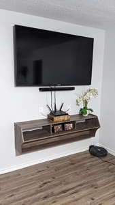 <span class=keywords><strong>Meuble</strong></span> TV mural flottant moderne <span class=keywords><strong>pour</strong></span> salon, console multimédia avec étagère de rangement, <span class=keywords><strong>meuble</strong></span> TV flottant - Product Image 6