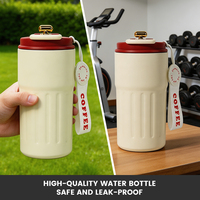 Gobelet isotherme portable avec logo personnalisé, double paroi, en acier inoxydable 304, bouteille d'eau de voyage sous vide avec cordon