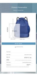 Biểu Tượng Tùy Chỉnh Dây Kéo Ba Lô <span class=keywords><strong>Nylon</strong></span> Chống Thấm Nước Dây Kéo Thể Thao Phòng Tập Thể Dục Túi Cho Bóng Đá & Bóng Rổ Cá Nhân Túi Quà Tặng - Product Image 2