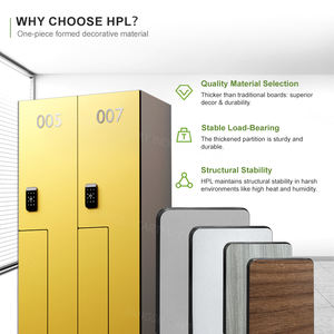 قفل رقمي مخصص من النوع Z ، خزانات خشبية من الحبوب HPL للصالة الرياضية مع مفتاح الأساور - Product Image 6