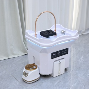 <strong>Modern</strong> Beauty Salon Moving Head Basin Portable <strong>Japanese</strong> Spa Head Water Circulation Therapy Shampoo Basin with 60L Water <strong>tank</strong>