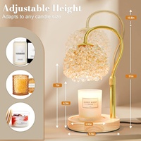 Hisummer Elektrische Kerzenwärmer-Lampe mit Timer, Dimmbar, Höhenverstellbar, 2 Glühbirnen, Holz- & Kristallglas-Kerzen