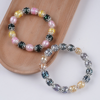 Bracelet réglable en perles d'eau douce en cuivre plaqué argent