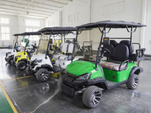 Nhà máy trực tiếp mới CE được phê duyệt 2 + 2 CHỖ NGỒI điện Golf giỏ hàng màu xanh lá cây với pin lithium OEM miễn phí - Product Image 5
