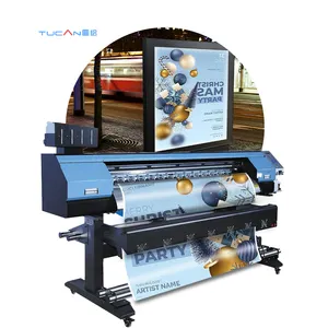Grande formato 1.9m XP600/i3200 eco solvente impressora e cortador Digital Inkjet PVC Vinyl Flag Banner Wallpaper Printing Machine