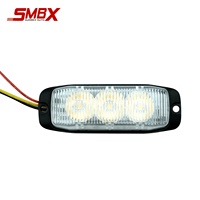 Feux stroboscopiques à 3 LED ambre et bleus pour montage sur calandre, 12V DC, feux d'avertissement d'urgence pour voitures, camions et véhicules