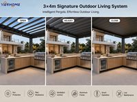 Ensemble de cuisine extérieure avec pergola, barbecue en acier inoxydable 304, évier, réfrigérateur, four à pizza, modulaire pour jardin